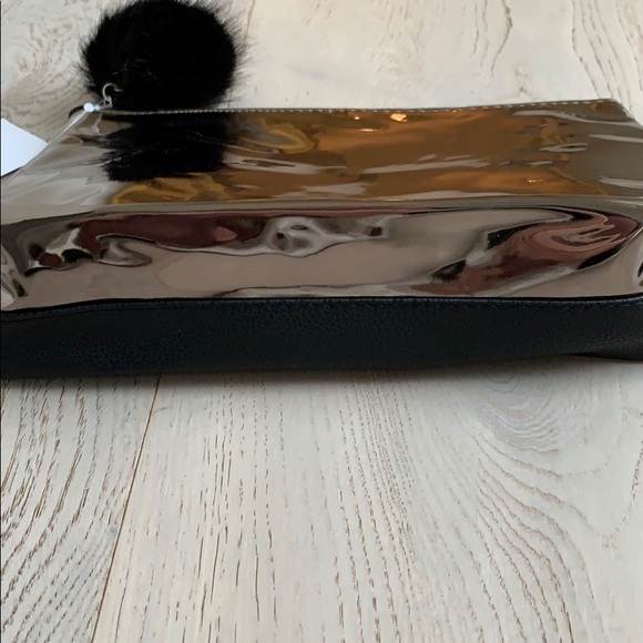Nordstrom Metallic Silver and Black Pouch - Picture 3 of 5